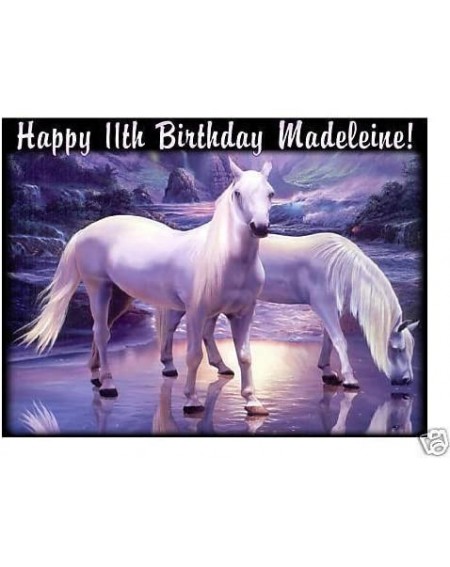 Cake & Cupcake Toppers Mystical Horses Edible Cake Image Frosting Sheet - CE12HV4CRDR $12.55
