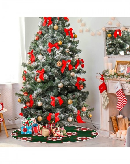 Tree Skirts Merry Christmas Christmas Tree Skirt Snowflake Xmas Tree Skirt Tree Stand Mat Cover for Holiday Party Decor 35.4i...