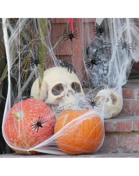 Party Favors Halloween Spider Decoration- Halloween Spider Web Decorations- Halloween Prank Kit- With 20 Realistic Plastic Sp...