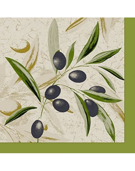 Tableware Decorative Floral Paper Lunch Napkins - The Olive Branch- 20 Count- 6.5 inch - The Olive Branch - CI1864M7TZA $18.94