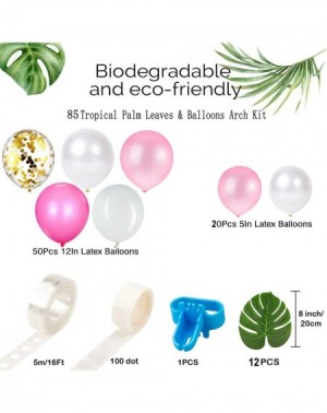 Balloons 85 Pieces Balloons Garland Kit DIY Hawaii Balloon Arch Garland with Palm Leaves and Balloon Strip for Luau Summer Be...