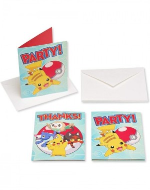 Party Packs Pokemon Party Supplies Invite and Thank-You Card Combo Pack- 8-Count - CR188Q3IK6Z $17.08