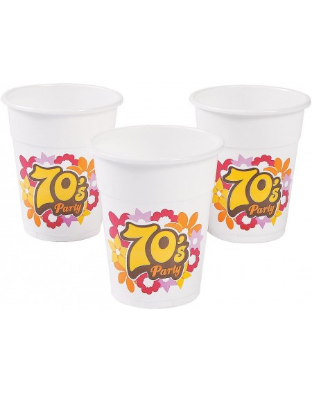 Party Tableware 70's Party Disposable Cups (25pc) for Party - Party Supplies - Drinkware - Disposable Cups - Party - 25 Piece...