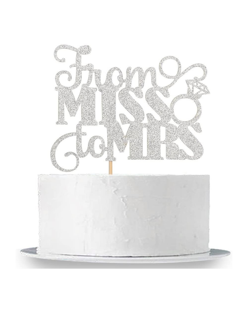 Cake & Cupcake Toppers Silver Glitter From Miss To Mrs Cake Topper - Bridal Shower Party Decorations Supplies - CE18EYL5AHR $...