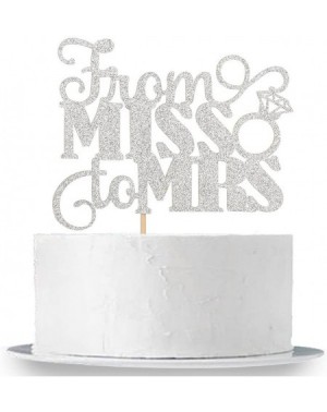 Cake & Cupcake Toppers Silver Glitter From Miss To Mrs Cake Topper - Bridal Shower Party Decorations Supplies - CE18EYL5AHR $...