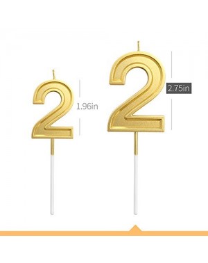 Cake Decorating Supplies 2.75" Big Gold Birthday Candle Numbers 2 Cake Candle Topper for Kid's/Adult's Birthday Party - Gold ...