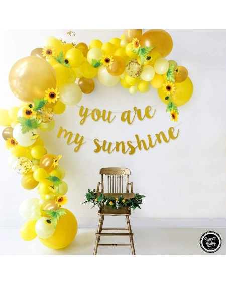 Centerpieces Sunflower Baby Shower Decorations for Girl or Boy Sunflower Balloon Garland Arch Kit with Yellow Balloons- Flowe...
