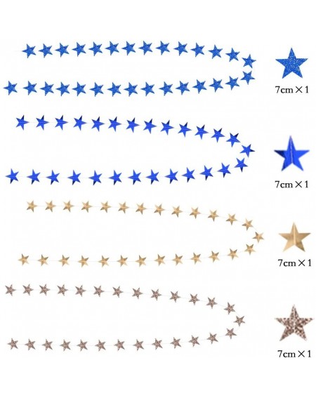 Banners & Garlands Star Paper Garland Kit- Metallic Shiny Star and Twinkle Glittery Star Banner Combo- Hanging Star Decoratio...