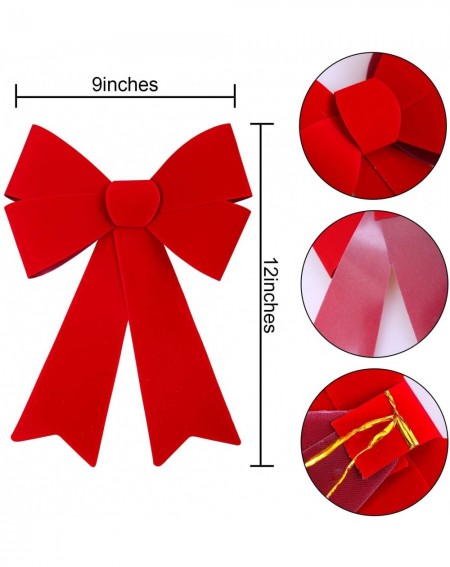 Bows & Ribbons 6 Pieces Red Christmas Bows Holiday Christmas Wreaths Bows Xmas Red Velvet Christmas Bows for Christmas Party ...