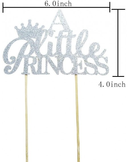 Cake & Cupcake Toppers A Little Princess with Crown Cake Topper for Girl Baby Shower- Birthday- Wedding Party Decorations Sil...