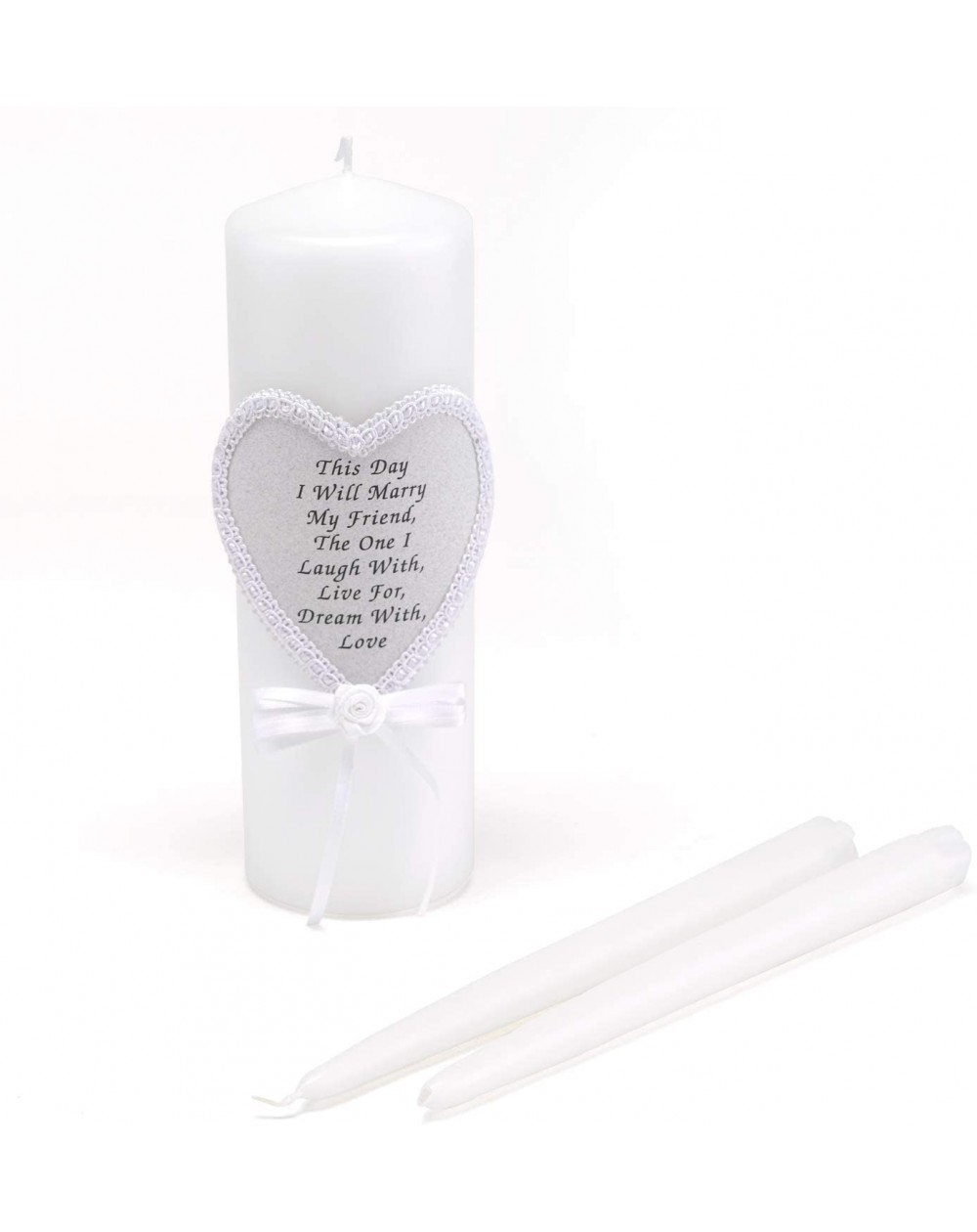 Ceremony Supplies Wedding Accessories- Unity Candle Set- This Day I Will Marry My Friend- 9-Inch Pillar and 2 10-Inch Tapers ...