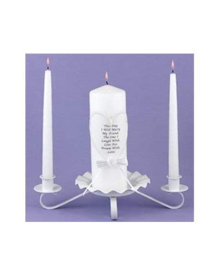 Ceremony Supplies Wedding Accessories- Unity Candle Set- This Day I Will Marry My Friend- 9-Inch Pillar and 2 10-Inch Tapers ...