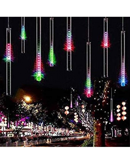 Outdoor String Lights Solar Meteor Shower Lights- LED Falling Rain Lights with 30cm 10 Tubes 360LEDs Waterproof for Outdoor T...