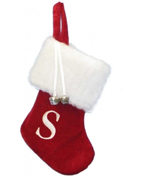 Stockings & Holders 7" Red/White Monogram S" Mini Stocking - CE11BEZV7LN $8.89