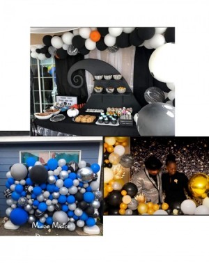 Balloons 50 Pcs 10 Inches Black Marble Balloons- Tie Dye Balloons- Swirl Balloons- Black Agate Latex Balloons- Helium Balloon...
