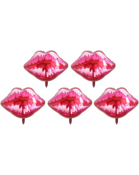 Balloons 5 Pcs Red Kiss Lip Balloons- Romantic Lips Shape Mylar Balloons for Valentine's Day Wedding Party Marriage Engagemen...