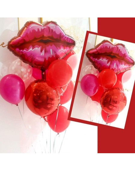 Balloons 5 Pcs Red Kiss Lip Balloons- Romantic Lips Shape Mylar Balloons for Valentine's Day Wedding Party Marriage Engagemen...