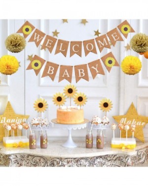 Banners Sunflower Baby Shower Party Decorations Supplies Kit- Sunflower Welcome Baby Banner- Yellow Sunflowers Cupcake Topper...