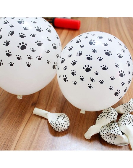 Balloons 12 inches Black Paw Prints Latex White Balloons for Children's Birthday Party Supplies Decoration or Weddings- Set o...