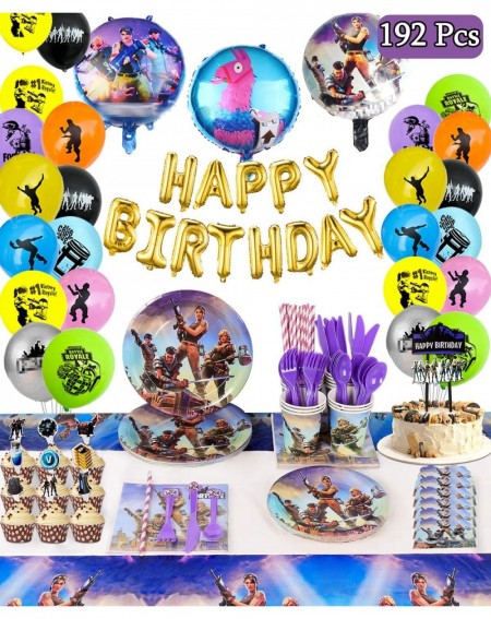 Party Packs Video Game Party Supplies Decorations - for 16 Guests Birthday Party Favor for Boys - Includes Flatware- Spoons- ...