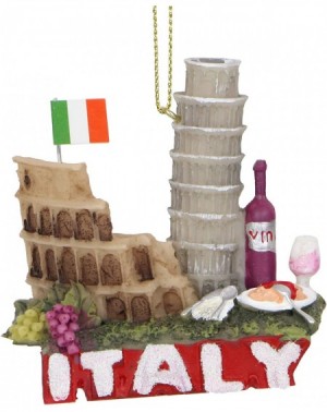 Ornaments 3.25" Glittered International City of Travel Italy Christmas Ornament - CO11FMP9OEN $13.00