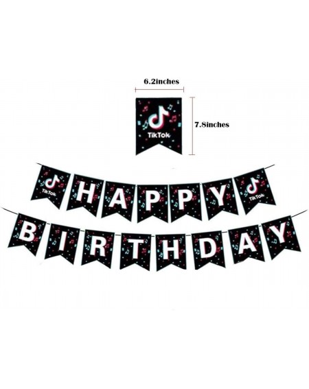 Balloons Party Decorations-Including 24 Music Balloons-1 Happy Birthday Banner- 4 Music Foil Balloons- 1 Tik Tok Cake Topper ...
