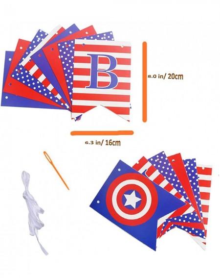 Banners & Garlands Captain America Theme Party Banner- Hero Theme Party Decoration for Boys-Kids Happy Birthday Party Banner ...