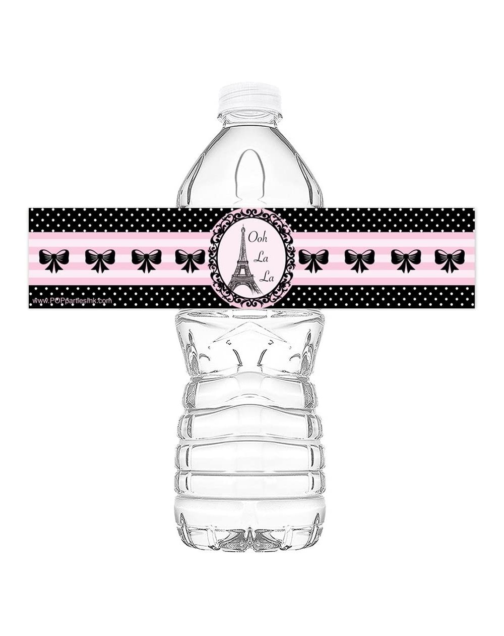 Party Favors Paris Party Bottle Wraps - Set of 20 - Paris Party Water Bottle Labels - Paris Party Decorations - Made in The U...