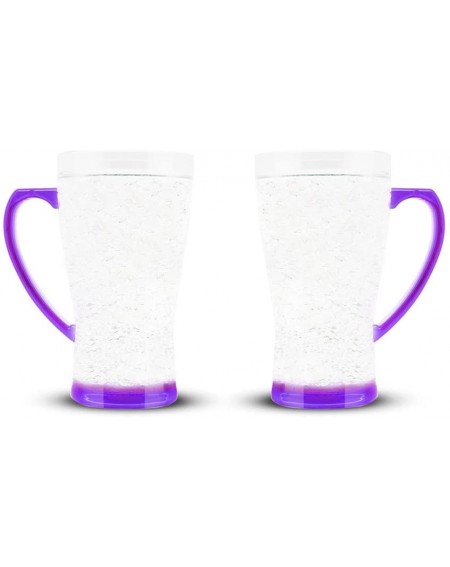 Tableware Crystal Flared Mug - Double Wall Insulation for Cold Drinks- Purple- 16 Oz- Set of 2 - Purple - CW19000RKA8 $41.93