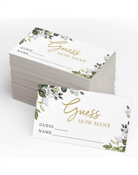 Invitations Candy Guessing Game- 50 Cards and Matching Sign- Greenery- Eucalyptus- Guess How Many- Bridal Shower- Birthday Pa...