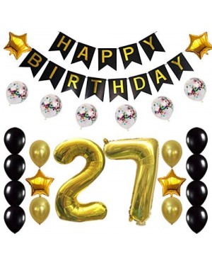 Balloons 27th Birthday Decorations Party Supplies Happy 27th Birthday Confetti Balloons Banner and 27 Number Sets for 27 Year...