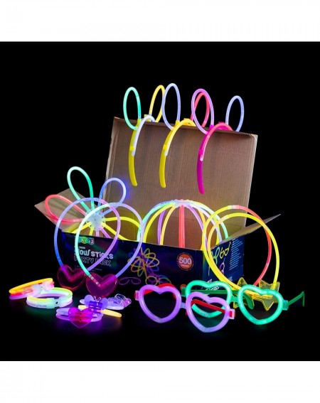 Party Favors Glow Sticks Bulk 500 Pack - 200 Glowsticks and 300 Accessories - 8" Ultra Bright Glow Sticks Party Pack Mixed Co...