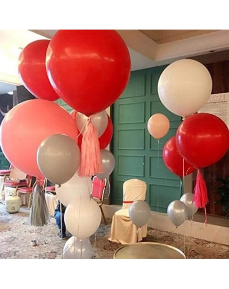 Balloons Red Balloon 36 inch Big Latex Balloons for Party Decoration (Red- 10 Pcs) - Red - CM199S4ZAY0 $17.75