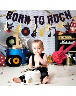 Banners Born To Rock Party Decorations Born To Rock Banner - Musical Instruments Music Note Garland for 1950's Rock and Roll ...