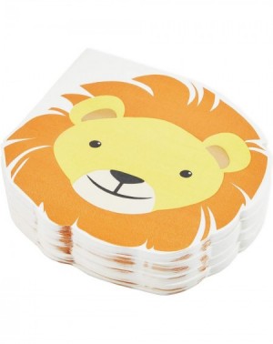 Tableware 50 Pack of Safari Party Supplies- Lion Napkins (6.5 x 6.5 Inches) - CQ18YZLS4XR $12.21
