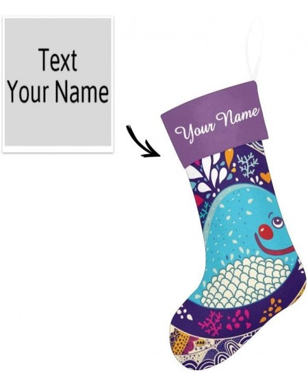 Stockings & Holders Personalized Christmas Stocking with Name Custom Vintage Whale Fish for Xmas Party Decoration Gift 17.52 ...