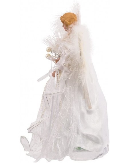 Tree Toppers 12-Inch White and Silver Fiber Optic LED Angel Treetop - White - C0115X7SJ23 $36.24