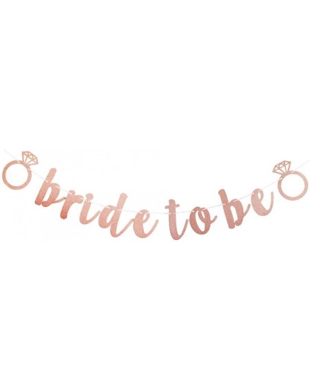 Banners & Garlands Bride to Be Banner- Rose Gold Pink Bachelorette Party Decorations- Bridal Shower Party Supplies - CW18R7CS...