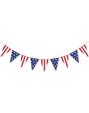 Banners & Garlands Pre-Strung Happy 4th of July American Flag Banner- Red White Blue Stars and Stripes Pennant for Patriotic ...