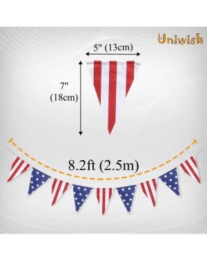 Banners & Garlands Pre-Strung Happy 4th of July American Flag Banner- Red White Blue Stars and Stripes Pennant for Patriotic ...