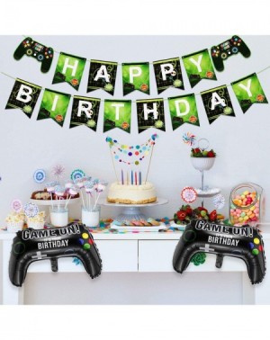 Balloons 5 Pieces Video Game Party Supplies Include Game on Balloons Video Game Controller Aluminum Foil Balloon and Happy Bi...
