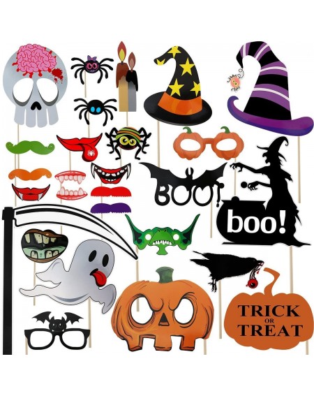 Photobooth Props Halloween Photo Booth Props 27 Pcs for Halloween Decorations - CB185I7YYW3 $11.65
