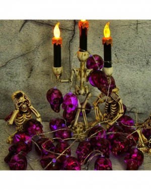 Outdoor String Lights Halloween Decorations 30LEDs Spooky Lights- Halloween Skeleton Skull String Lights Battery Operated for...