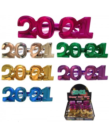 Favors Pack of 12 Novelty 2021 Shaped New Year's Eve Props Party Favor Plastic Flame Glasses - CD18Y328UCW $33.62
