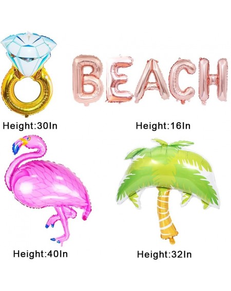 Balloons Beach Bach Balloons- Beach Bachelorette Party Supplies Decorations - Hawaii Luau Flamingo Ring Palm Tree- Tropical S...