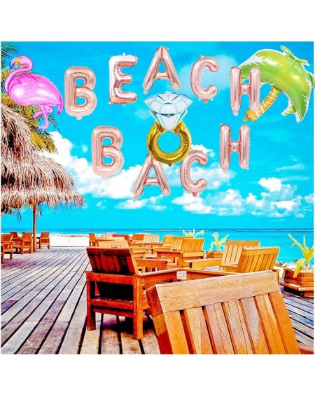 Balloons Beach Bach Balloons- Beach Bachelorette Party Supplies Decorations - Hawaii Luau Flamingo Ring Palm Tree- Tropical S...