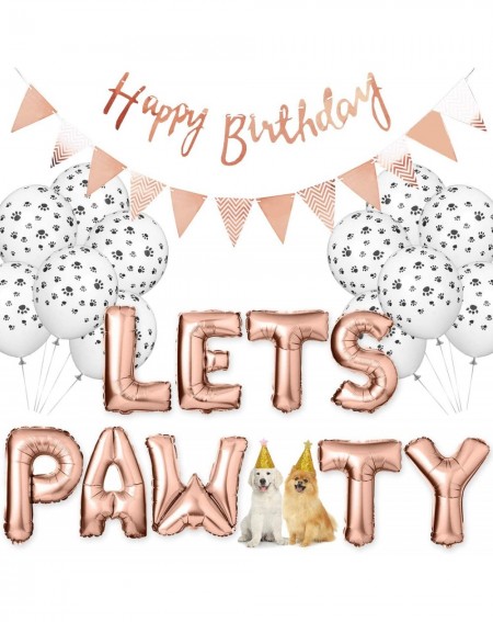 Balloons Dog Birthday Party Supplies Dog Paw Print Balloons Cat Birthday Hat Happy Birthday Banner Foil Balloons Lets Pawty L...