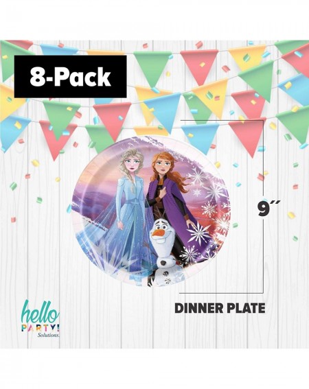 Party Packs Unique Frozen II Dinnerware Bundle Officially Licensed by Unique - Napkins- Plates- Tablecover - Great for Kids B...