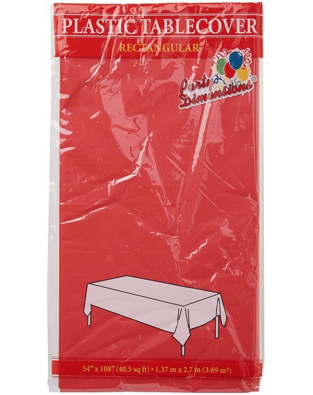 Tablecovers Plastic Cover-54x108 - Rectangular - Red - 1 Pc Table Cover - Red - CP11MM56K2F $8.23