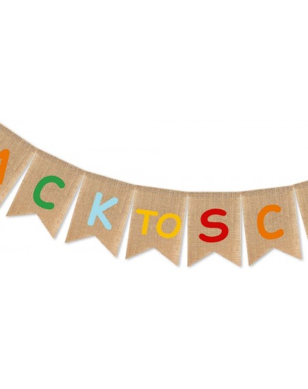 Banners & Garlands Burlap First Day of School Party Garland Back to School Banner 1St School Decorations Supplies(Colorful) -...